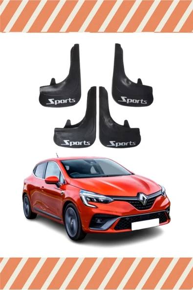 Heda Tex  Renault Clio 5 Hb 2019-2021 Sports Yazılı 4'lü Tozluk Çamurluk Paçalık ürün görseli 1