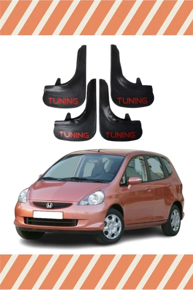 Heda Tex  YB Honda Jazz 2002-2008 Tunıng Yazılı 4'lü Tozluk Çamurluk Paçalık ürün görseli 1