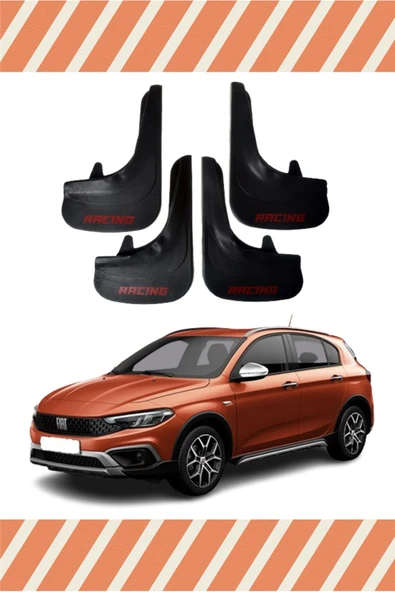 Heda Tex  Fiat Egea Cross Tüm Kasalar Racing Yazılı 4'lü Tozluk Çamurluk Paçalık ürün görseli 1