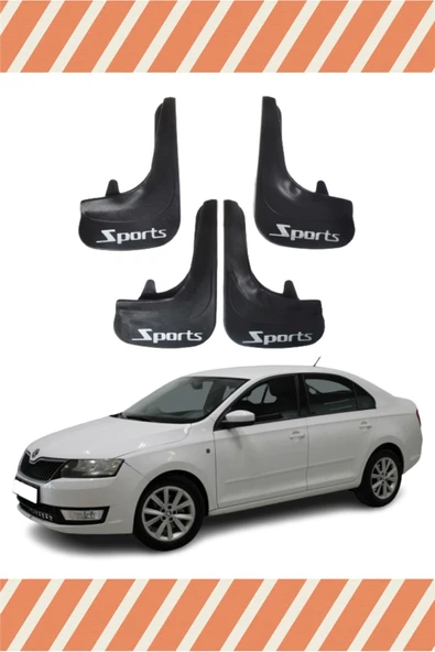 Heda Tex  Skoda Rapid Sports Yazılı 4'lü Tozluk Çamurluk Paçalık ürün görseli 1