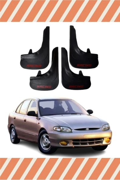 Heda Tex  Hyundai Excel Tüm Kasalar Racing Yazılı 4'lü Tozluk Çamurluk Paçalık ürün görseli 1
