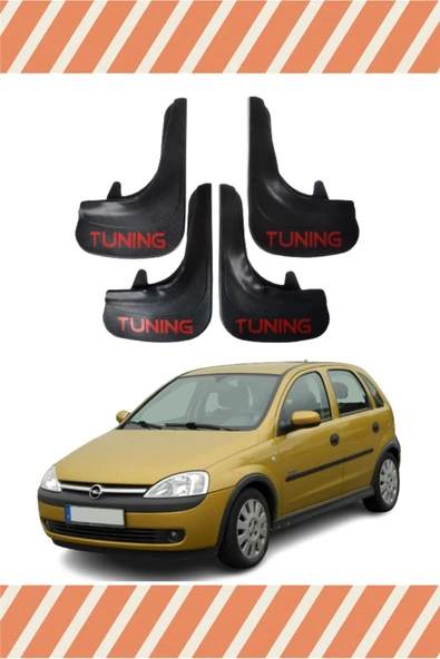 Heda Tex  Opel Corsa C 2000-2006 Tunıng Yazılı 4'lü Tozluk Çamurluk Paçalık ürün görseli 1