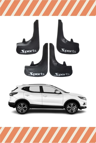 Heda Tex  Nissan Qashaqai Sports Yazılı 4'lü Tozluk Çamurluk Paçalık ürün görseli 1