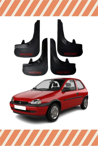 Heda Tex  Opel Corsa B 1993-2000 Racing Yazılı 4'lü Tozluk Çamurluk Paçalık ürün görseli 1
