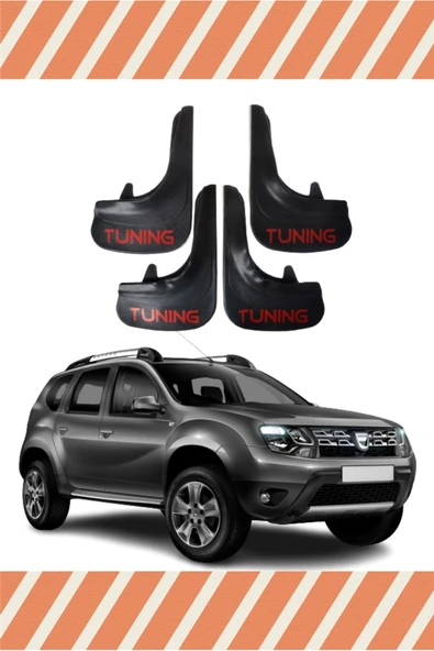 Heda Tex  Dacia Duster 2010-2017 Tunıng Yazılı 4'lü Tozluk Çamurluk Paçalık ürün görseli 1