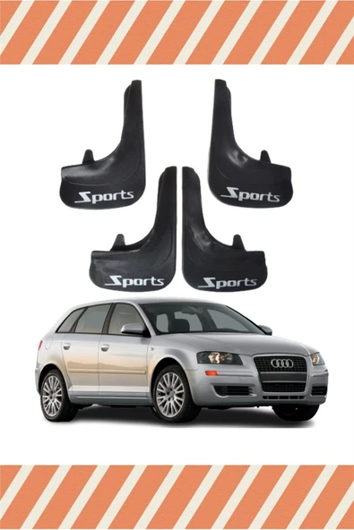 Heda Tex  Audi A3 Uyumlu 4'lü Sports Yazılı Tozluk Çamurluk Paçalık ürün görseli 1