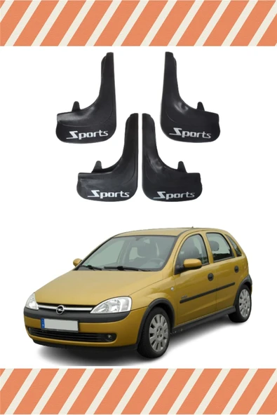 Heda Tex  Opel Corsa C 2000-2006 Sports Yazılı 4'lü Tozluk Çamurluk Paçalık ürün görseli 1