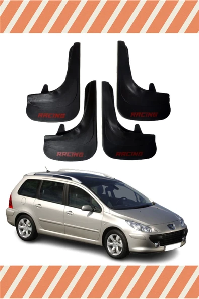 Heda Tex  Peugeot 307 Stw Tüm Kasalar Sports Yazılı 4'lü Tozluk Çamurluk Paçalık  Uyumlu ürün görseli 1