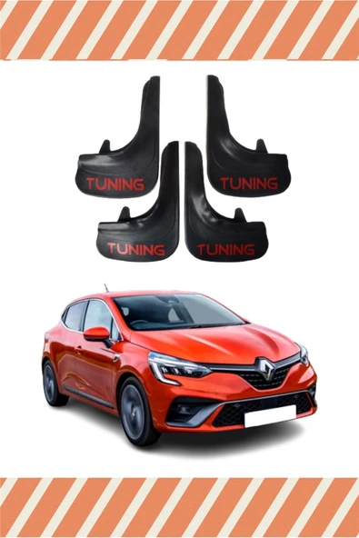 Heda Tex  Renault Clio 5 Hb 2019-2021 Tunıng Yazılı 4'lü Tozluk Çamurluk Paçalık ürün görseli 1