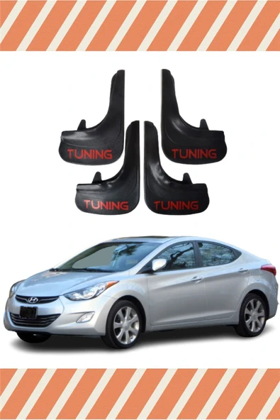 Heda Tex  Hyundai Elentra 2010-2015 Tunıng Yazılı 4'lü Tozluk Çamurluk Paçalık ürün görseli 1