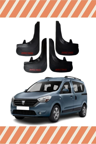 Heda Tex  Dacia Dokker Tüm Kasalar Racing Yazılı 4'lü Tozluk Çamurluk Paçalık ürün görseli 1