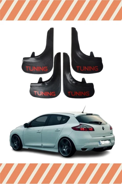 Heda Tex  Renault Megane 3 Hb 2010-2016 Tunıng Yazılı 4'lü Tozluk Çamurluk Paçalık ürün görseli 1