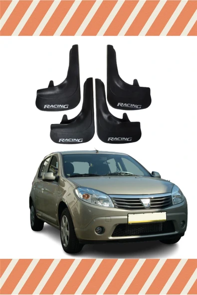Heda Tex  Dacia Sandero 2007-2012 Racing Kırmızı Yazılı 4'lü Tozluk Çamurluk Paçalık ürün görseli 1