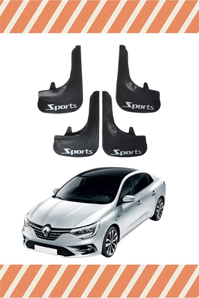 Heda Tex  Renault Megane 4 Sd 2016-2021 Sports Yazılı 4'lü Tozluk Çamurluk Paçalık ürün görseli 1