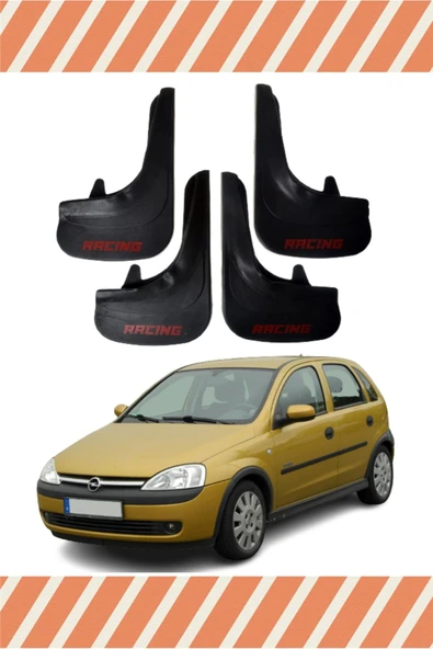 Heda Tex  Opel Corsa C 2000-2006 Racing Yazılı 4'lü Tozluk Çamurluk Paçalık ürün görseli 1