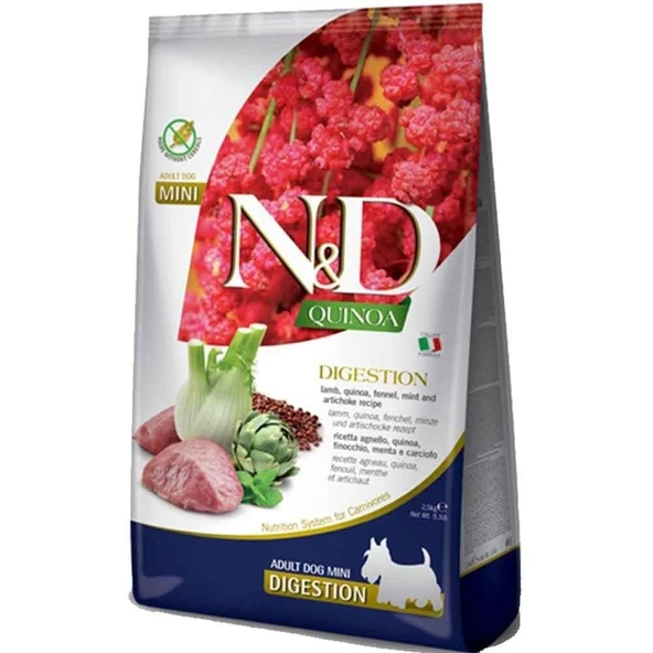 N&D Kinoa Digestion Mini Kuzu Kinoa Aromalı Hassas Sindirim Küçük Irk Köpek Maması 2,5 Kg ürün görseli 1