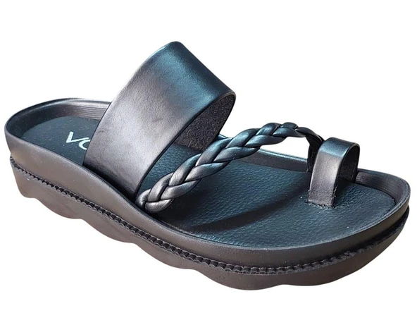 VOGA 1724 SİYAH CİLT PARMAK ARASI COMFORT CASUAL ANATOMİK TERLİK ürün görseli 1