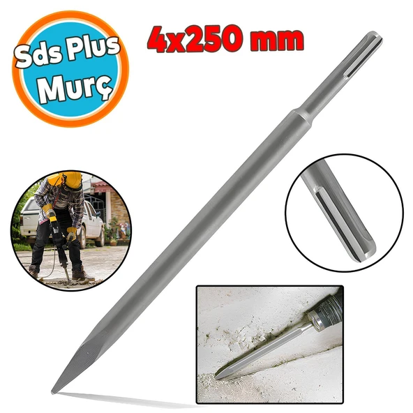 Matkap Uyumlu Sds Plus Murç Uç Kırıcı Keski Beton Kaya Taş Maden Delici Hilti Ucu 14 cm 25 cm 250 mm ürün görseli 1