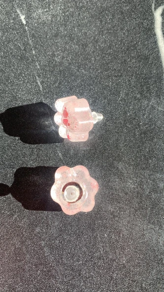 Şeffaf Epoksi Içinde Pembe Renk Glitterli Kedi Köpek Pati Şekilli Küpe Gümüş Aksesuarlı El Yapımı ürün görseli 1