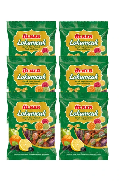 Ülker Lokumcuk Karışık Meyveli Yumuşak Şeker 350 gr X6 Adet ürün görseli 1