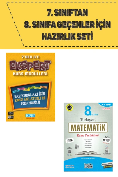 7 den 8 e Geçenler İçin Yaz Kurs Modülü + 8.Sınıf Turlayan Matematik Konu Anlatımlı Fasikülleri ürün görseli 1