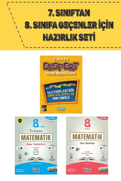 7 den 8 e Geçenler İçin Yaz Kurs Modülü + 8.Sınıf Turlayan Matematik Fasikülleri + Soru Bankası ürün görseli 1