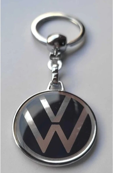Volkswagen Logolu Damla Etiket Metal Otomobil Anahtarlığı Yeni Logo Çift Taraflı 1.KALİTE ürün görseli 1