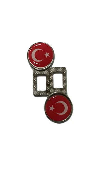 TÜRK BAYRAKLI Logolu Ikaz Ses Susturucu Metal Toka 2 Adet ürün görseli 1
