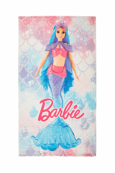Özdilek Barbie Deniz Kızı Lisanslı Kadife Plaj Havlusu 70x130 cm ürün görseli 1