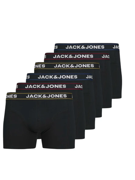 JACK JONES Erkek 6 lı Siyah Pamuklu Boxer 12286183 ürün görseli 1