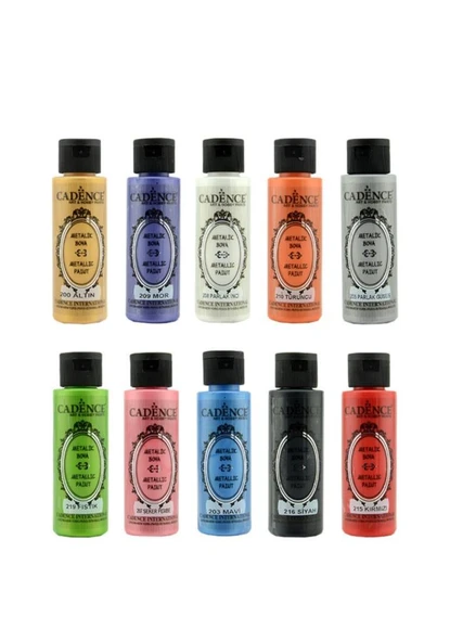 Cadence Metalik Boya Seti 10 Renk 70ml ürün görseli 1