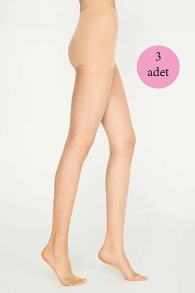 3 Adet Parlak Fit 15 Likralı Külotlu Çorap Açık Ten ürün görseli 1