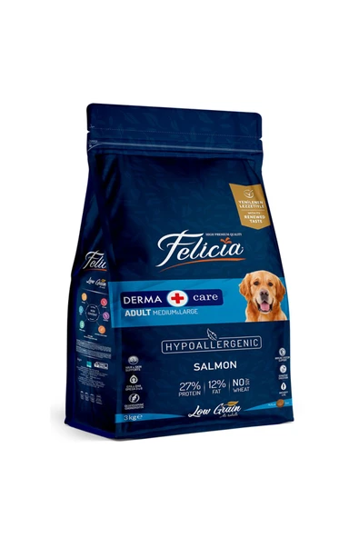 Felicia 3 Kg Somonlu Az Tahıllı M/large Yetişkin Köpek Maması Breed Hypoallergenic Köpek Maması ürün görseli 1