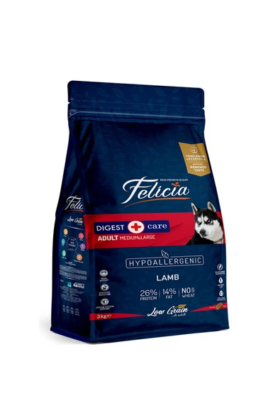 Felicia Orta Ve Büyük Irk Kuzulu Düşük Tahıllı Yetişkin Köpek Maması 3kg Flc-007 Flc-007, One Size ürün görseli 1