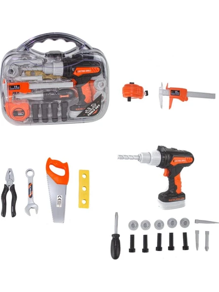Ceren Ctoys Oyuncak Çantalı 22 Parça Pilli Vidalama Tamir Ekipmanı  778-11 ürün görseli 1
