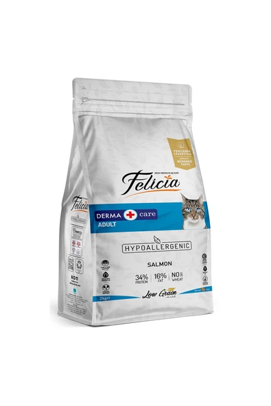 Felicia 2 Kg Somonlu Az Tahıllı Yetişkin Kedi Maması Hypoallergenic Kedi Maması ürün görseli 1