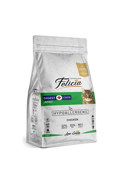 Felicia 2 Kg Tavuklu Az Tahıllı Yetişkin Kedi Maması Hypoallergenic Kedi Maması ürün görseli 1