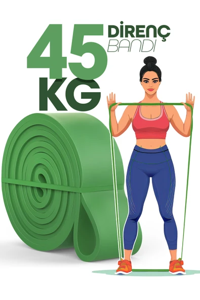 45KG Barfiks Lastiği Gym Resistance Band Antrenman Kas Geliştirme Bandı Yeşil (Ultra Sert) ürün görseli 1