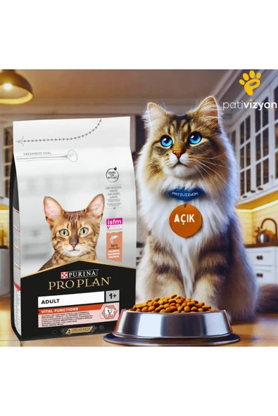 Proplan Adult Somonlu Yetişkin Kedi Maması 1 Kg Açık ürün görseli 1