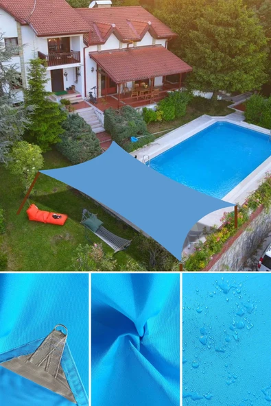 Branda Dünyası 3.5x4.5 Metre Su Geçirmez Dikdörtgen Gölgelik Kırmızı Oxford Kumaş ürün görseli 1