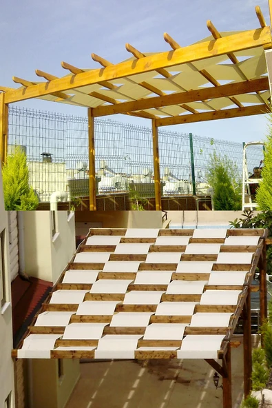 Branda Dünyası 8.5x19.6 Metre Pergola Battı Çıktı Gölgelik Oxford Kumaş ürün görseli 1