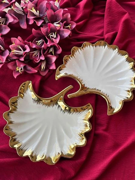 Ginkgo Yaprak Sunum Tabak 2'Lİ 23*25cm ürün görseli 1