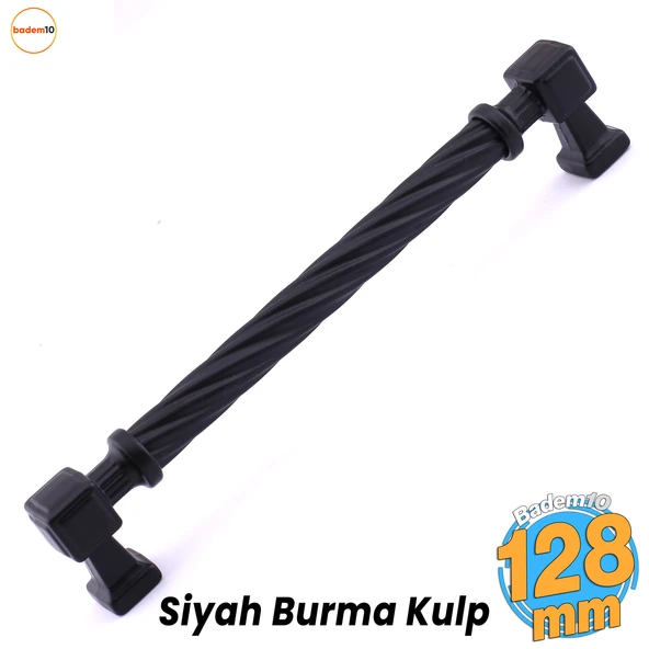 Burma Mat Siyah Metal Kulp 128 mm 12.8 cm Mobilya Çekmece Mutfak Dolabı Dolap Modern Kapak Kulpları ürün görseli 1