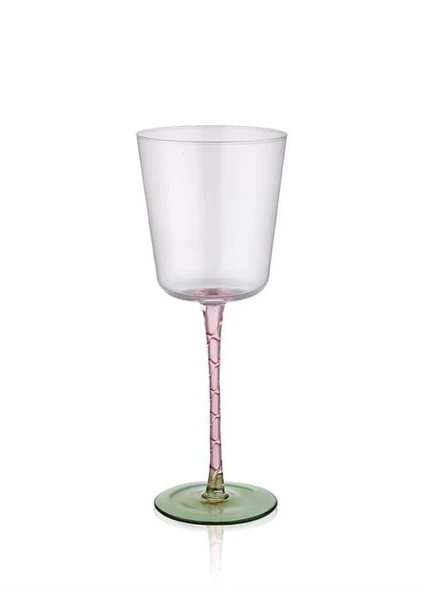The Mia Pembe&Yeşil Kadeh 350 Ml-6'lı ürün görseli 1