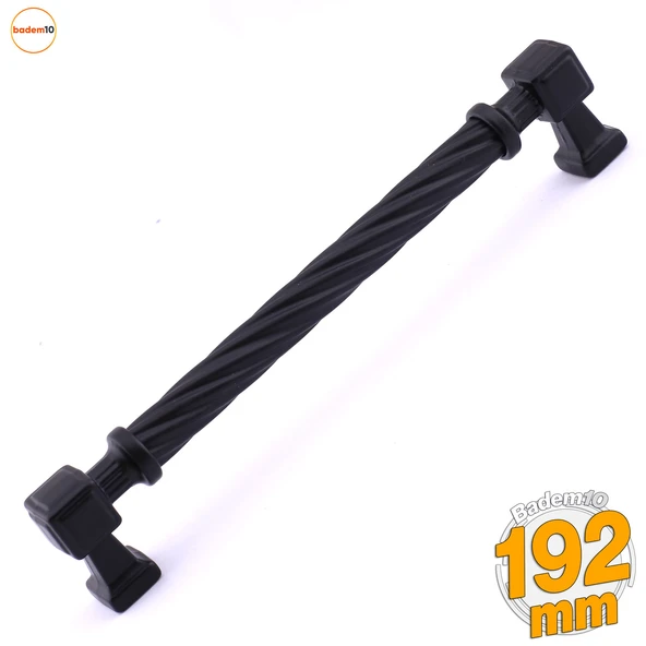 Burma Mat Siyah Metal Kulp 192 mm 19.2 cm Mobilya Çekmece Mutfak Dolabı Dolap Modern Kapak Kulpları ürün görseli 1