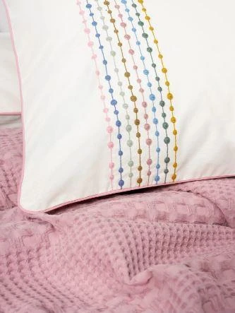 Tek Kişilik Pike Takımı Aura Pebble Pembe - Resim 4
