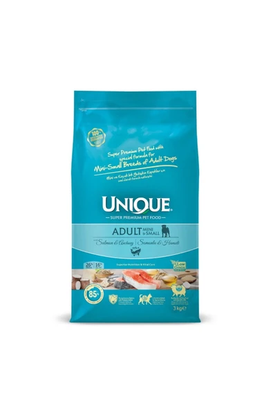Unique Yetişkin Küçük Irk Somonlu Hamsili Köpek Maması 3 Kg ürün görseli 1