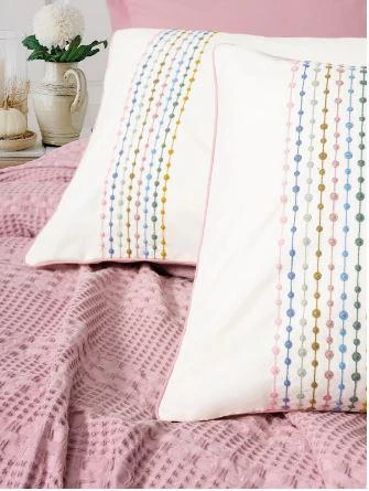 Çift Kişilik Pike Takımı Aura Pebble Pembe - Resim 3