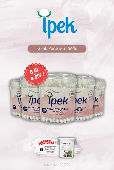 5 AL 4 ÖDE İpek Kulak Pamuğu 100'lü ve ROSIE Hediye ürün görseli 1