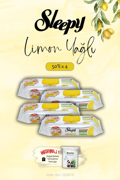 Sleepy 4 adet Mutfak Havlusu Limon Yağlı 50 Yaprak, ROSIE Hediye ürün görseli 1